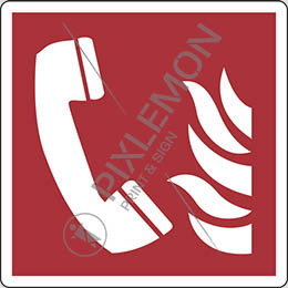 Cartello alluminio cm 25x25 telefono di emergenza antincendio - fire emergency telephone