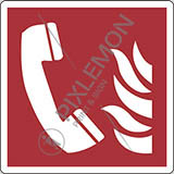 Cartello adesivo cm 12x12 telefono di emergenza antincendio - fire emergency telephone