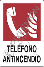 Cartello alluminio cm 18x12 telefono antincendio