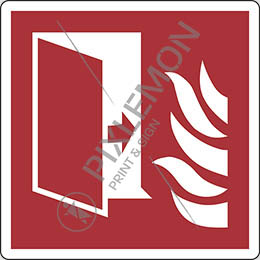 Cartello adesivo cm 12x12 porta di protezione antincendio - fire protection door