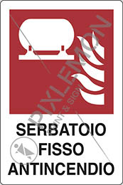 Cartello alluminio cm 30x20 serbatoio fisso antincendio