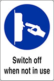 Adesivo cm 30x20 switch off when not in use