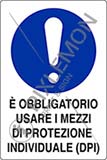 Cartello alluminio cm 30x20 è obbligatorio usare i mezzi di protezione individuale dpi