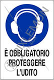 Cartello adesivo cm 12x8 e obbligatorio proteggere udito