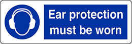 Adesivo cm 30x10 ear protection must be worn