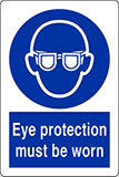 Adesivo cm 30x20 eye protection must be worn