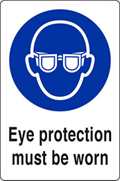 Adesivo cm 30x20 eye protection must be worn