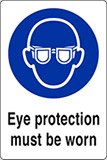 Adesivo cm 30x20 eye protection must be worn