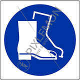 Cartello adesivo cm 4x4 è obbligatorio indossare le calzature di sicurezza - wear safety footwear