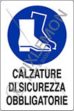 Cartello adesivo cm 12x8 calzature di sicurezza obbligatorie