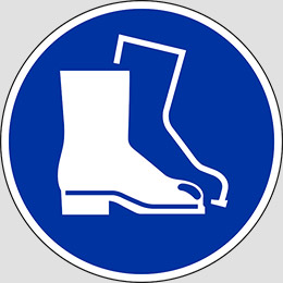 Cartello adesivo diametro cm 40 wear safety footwear
