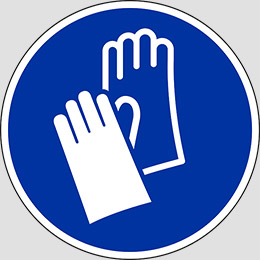 Cartello adesivo diametro cm 30 wear protective gloves
