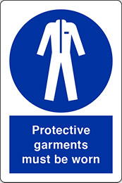 Adesivo cm 40x30 protective garments must be worn