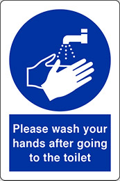 Adesivo cm 40x30 please wash your hands after going to the toilet