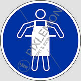 Cartello adesivo diametro cm 5 use protective apron
