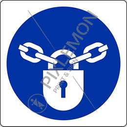 Cartello alluminio cm 35x35 tenere chiuso con lucchetto - keep locked