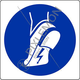 Cartello adesivo cm 8x8 indossare calzature anti-statiche - wear anti-static footwear