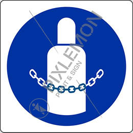 Cartello alluminio cm 20x20 fissare le bombole - secure gas cylinders