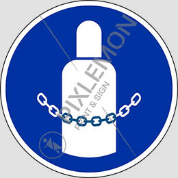 Cartello adesivo diametro cm 10 secure gas cylinders