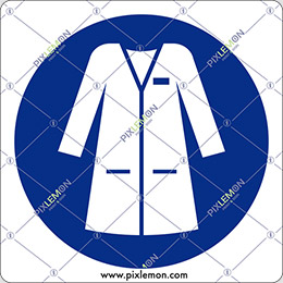 Cartello alluminio cm 20x20 indossare il camice da laboratorio - wear laboratory coat