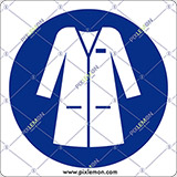 Cartello alluminio cm 20x20 indossare il camice da laboratorio - wear laboratory coat