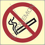 Cartello adesivo luminescente cm 12x12 vietato fumare - no smoking
