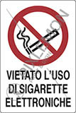 Cartello alluminio cm 30x20 vietato uso di sigarette elettroniche