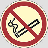 Cartello adesivo luminescente diametro cm 20 vietato fumare - no smoking