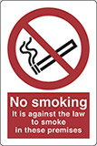 Adesivo cm 30x20 no smoking it is against the law to smoke in these premises