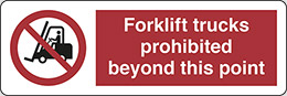 Adesivo cm 30x10 forklift trucks prohibited beyond this point
