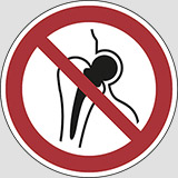 Cartello adesivo diametro cm 5 no acccess for people with metallic implants