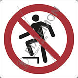 Cartello adesivo cm 8x8 vietato salire - no stepping on surface