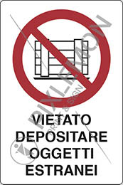 Cartello alluminio cm 30x20 vietato depositare oggetti estranei