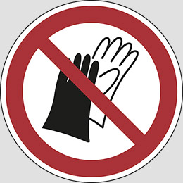 Cartello adesivo diametro cm 5 do not wear gloves
