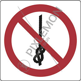 Cartello alluminio cm 12x12 vietato annodare la corda - do not tie knots in rope