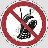 Cartello adesivo diametro cm 5 do not wear metal-studded footwear