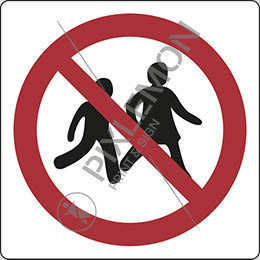 Cartello alluminio cm 35x35 no children allowed - proibiti i bambini