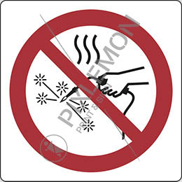 Cartello alluminio cm 35x35 vietato uso di attrezzi che sviluppano calore - hot works prohibited
