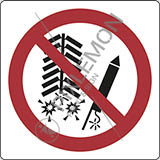 Cartello alluminio cm 20x20 non accendere fuochi dartificio - do not set off fireworks