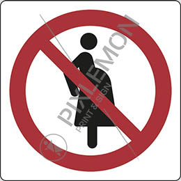 Cartello alluminio cm 35x35 vietato alle donne in gravidanza - not for pregnant women