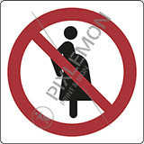 Cartello alluminio cm 12x12 vietato alle donne in gravidanza - not for pregnant women