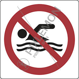 Cartello alluminio cm 50x50 non nuotare - no swimming