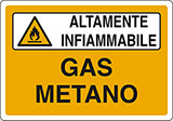 Cartello alluminio cm 50x35 gas metano
