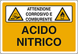 Cartello alluminio cm 50x35 acido nitrico