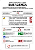 Cartello alluminio cm 50x35 norme di comportamento in caso di emergenza