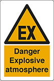 Adesivo cm 30x20 danger explosive atmosphere