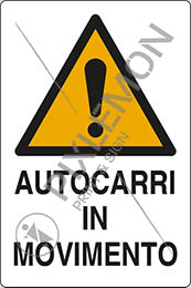 Cartello alluminio cm 30x20 autocarri in movimento