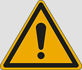 Cartello adesivo lato cm 10 general warning sign