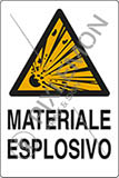 Cartello adesivo cm 12x8 materiale esplosivo