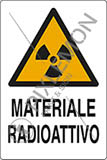 Cartello adesivo cm 12x8 materiale radioattivo